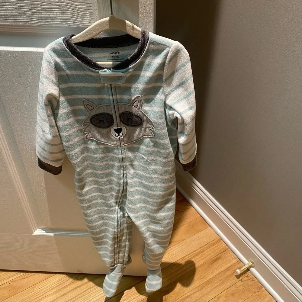 Carter's fleece zip footie 18M